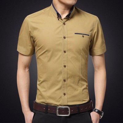 Men's Oxford Shirt !! Fashion New Slim Fit Short Sleeve Business Shirt ...
