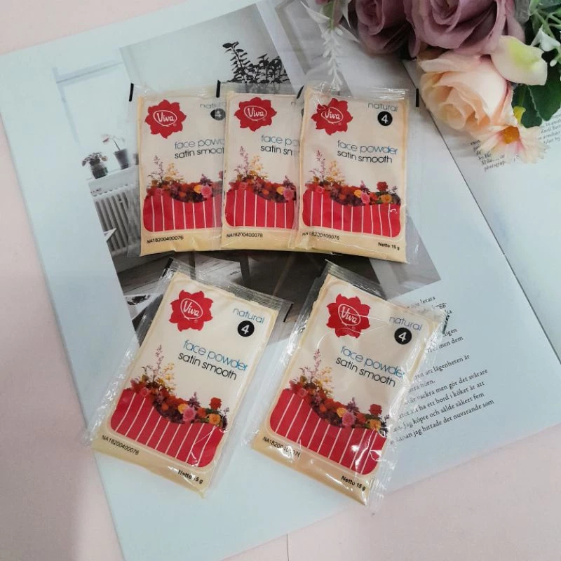 Face Powder Satin Smooth Zak Sachet Refill Viva Bedak Tabur Satin Smooth 15gr