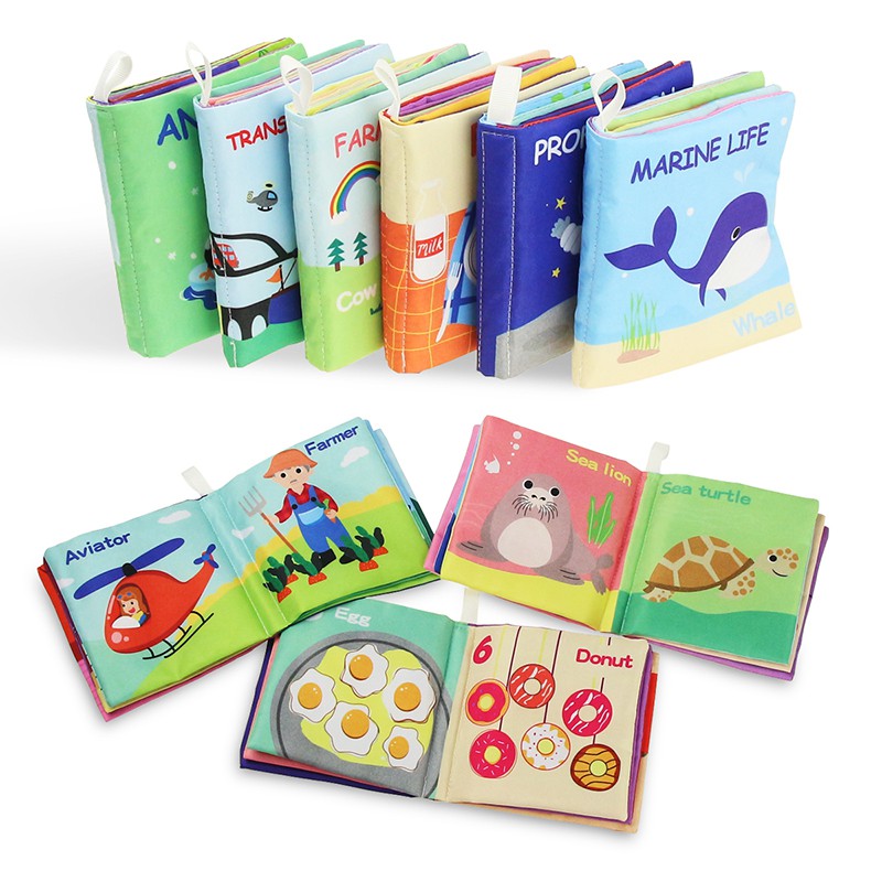 Newborn Infant Soft Cloth Books Rustle Sound Baby Early Learning ...