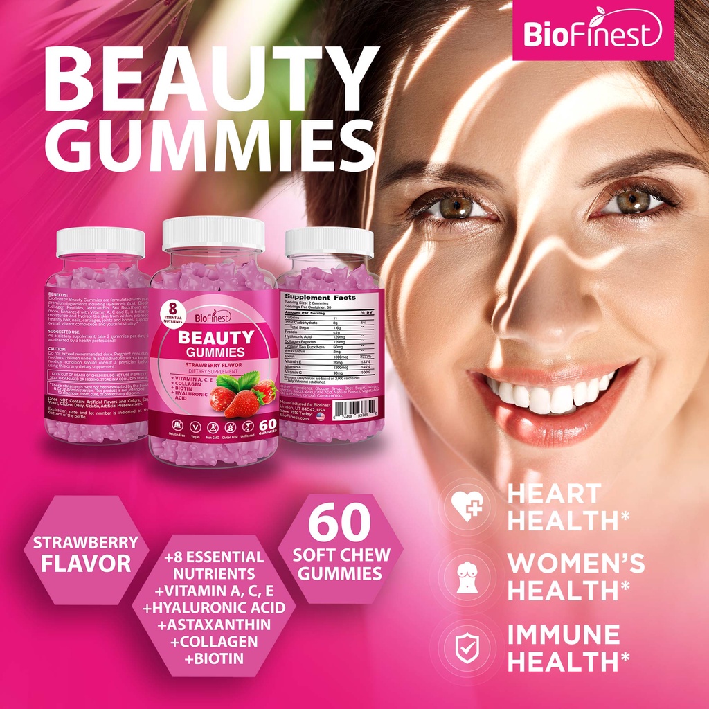 Biofinest Gummy Vitamin Supplement - Beauty Energy Sleep Metabolism Men ...