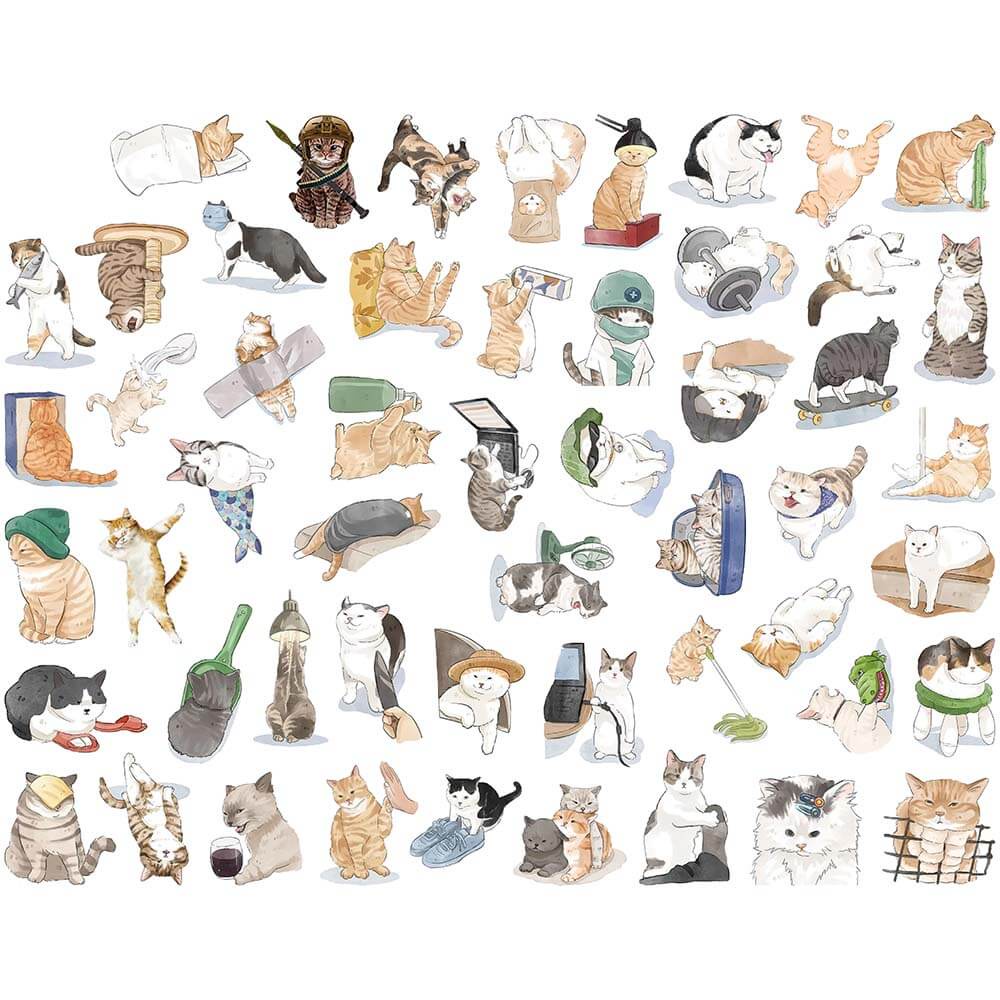 53PCS Cute Cat Animal Graffiti Stickers DIY Luggage Laptop Skateboard ...