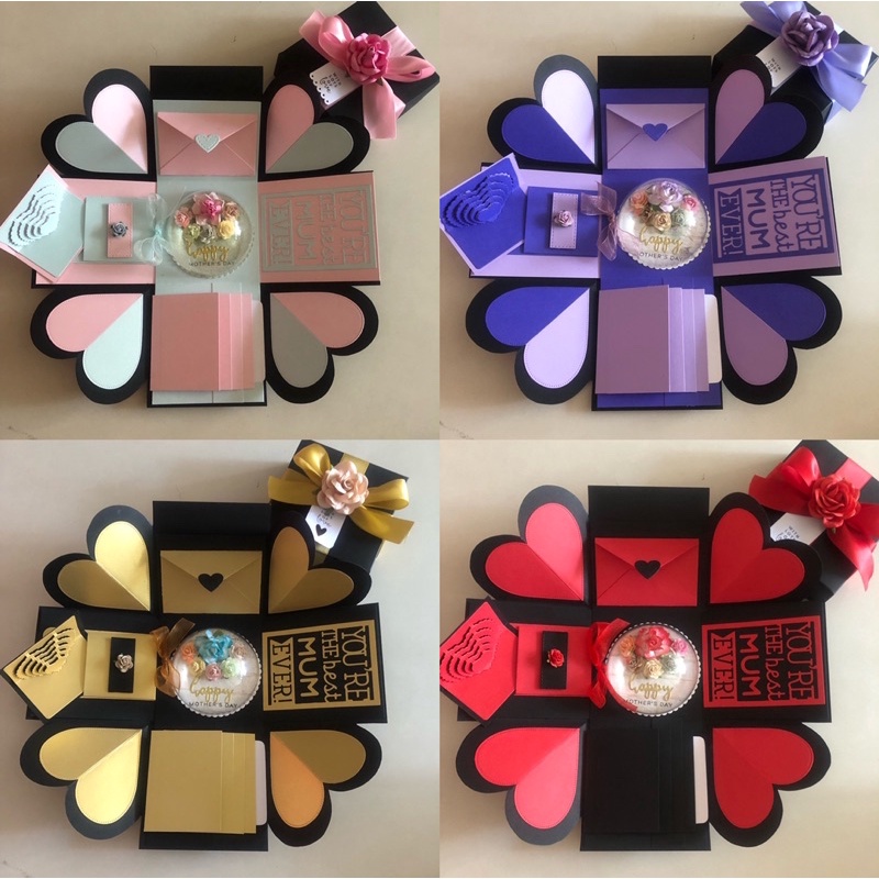 [SG] Mothers day explosion box with flower ornament and waterfall ...