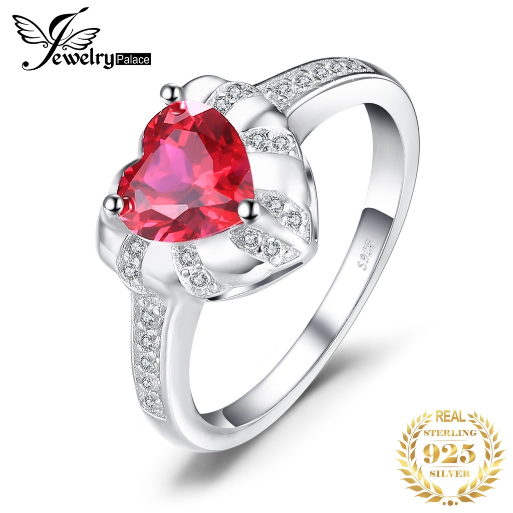 Red ruby heart on sale ring