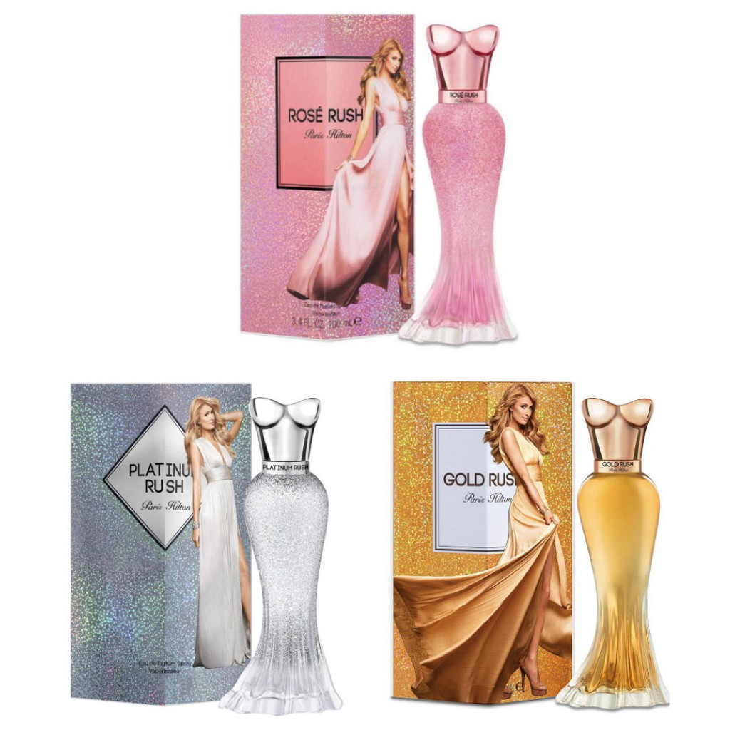 PARIS HILTON ROSE RUSH/ PLATINUM RUSH/ GOLD RUSH EDP FOR WOMAN 100ML ...