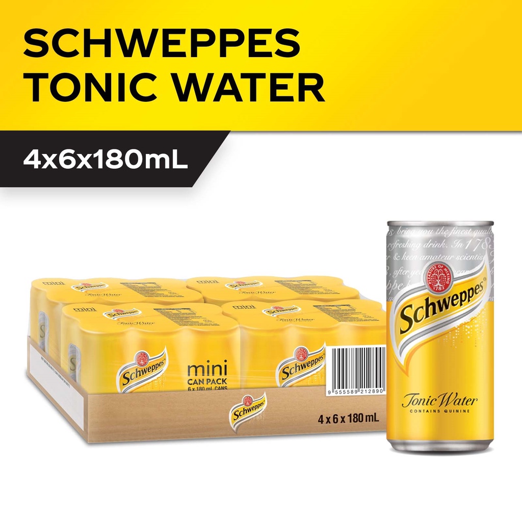 Schweppes Tonic Water Mini Cans Case (24 X 180ml) Shopee Singapore