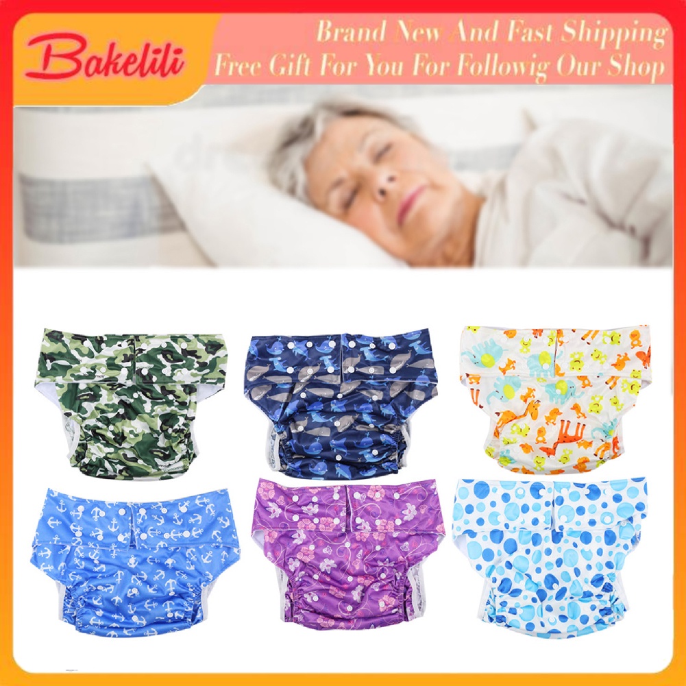 Adult Diapers Adjustable Washable Pants Diaper Waterproof Underwear  Protection Bed Sheet For Women Men Patients (dark Purple)