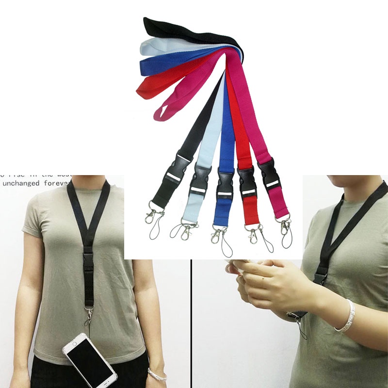 Solid Color Lanyard Mobile Phone Strap Neck lanyard For ID card and Key ...