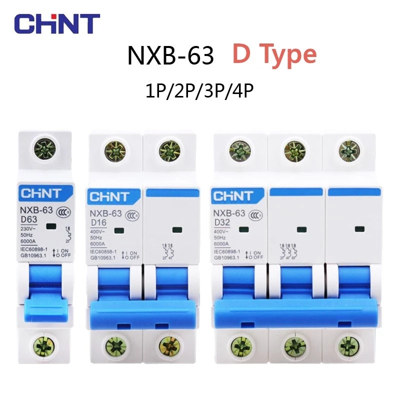 CHNT NXB-63 D Type 1P 2P 3P 4P Mini Circuit Breaker MCB Domestic Air ...