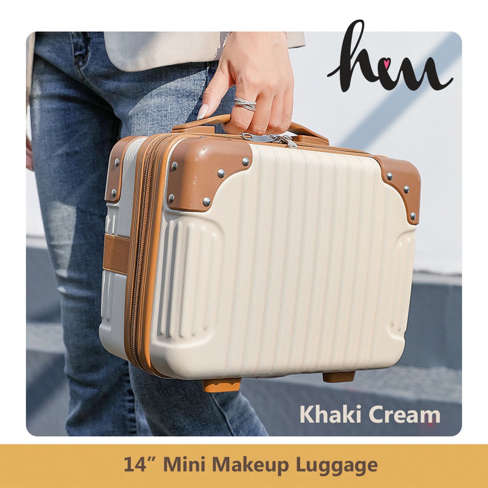 14 inch Mini Suitcase Hand Carry Make Up Luggage Cosmetic Bag Anti Scratch with Large Capacity makeup pouch