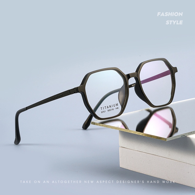 Pure Titanium Leg Optical Prescription Eyeglasses Frame Men Ultralight
