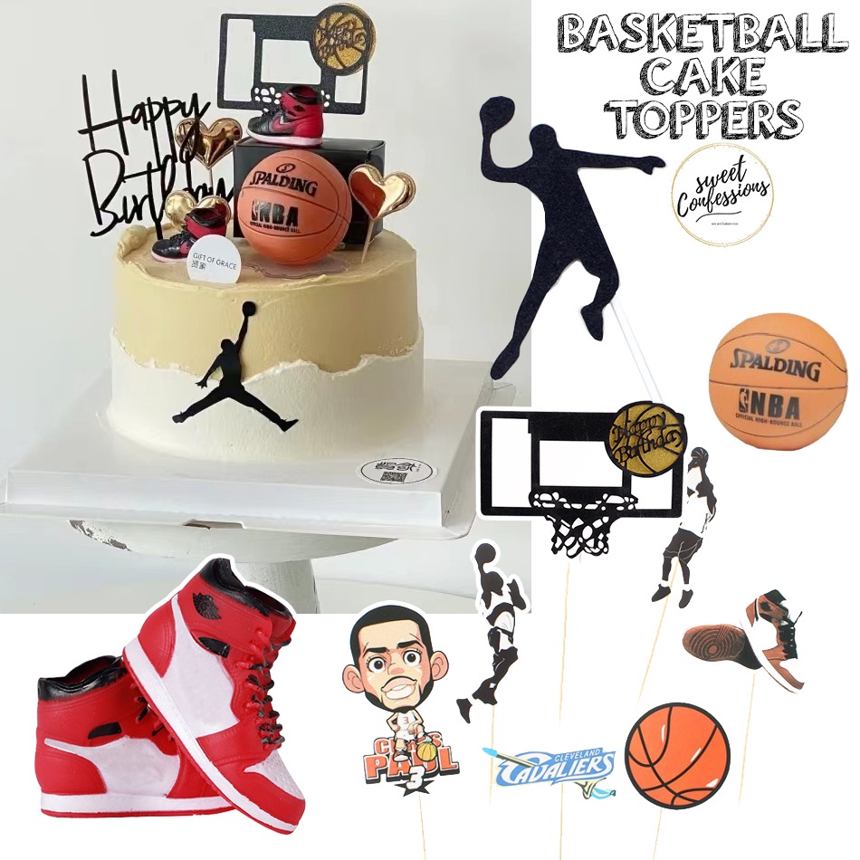 Basketball Cake Topper Happy Birthday Cake Toppers Birthday Cake