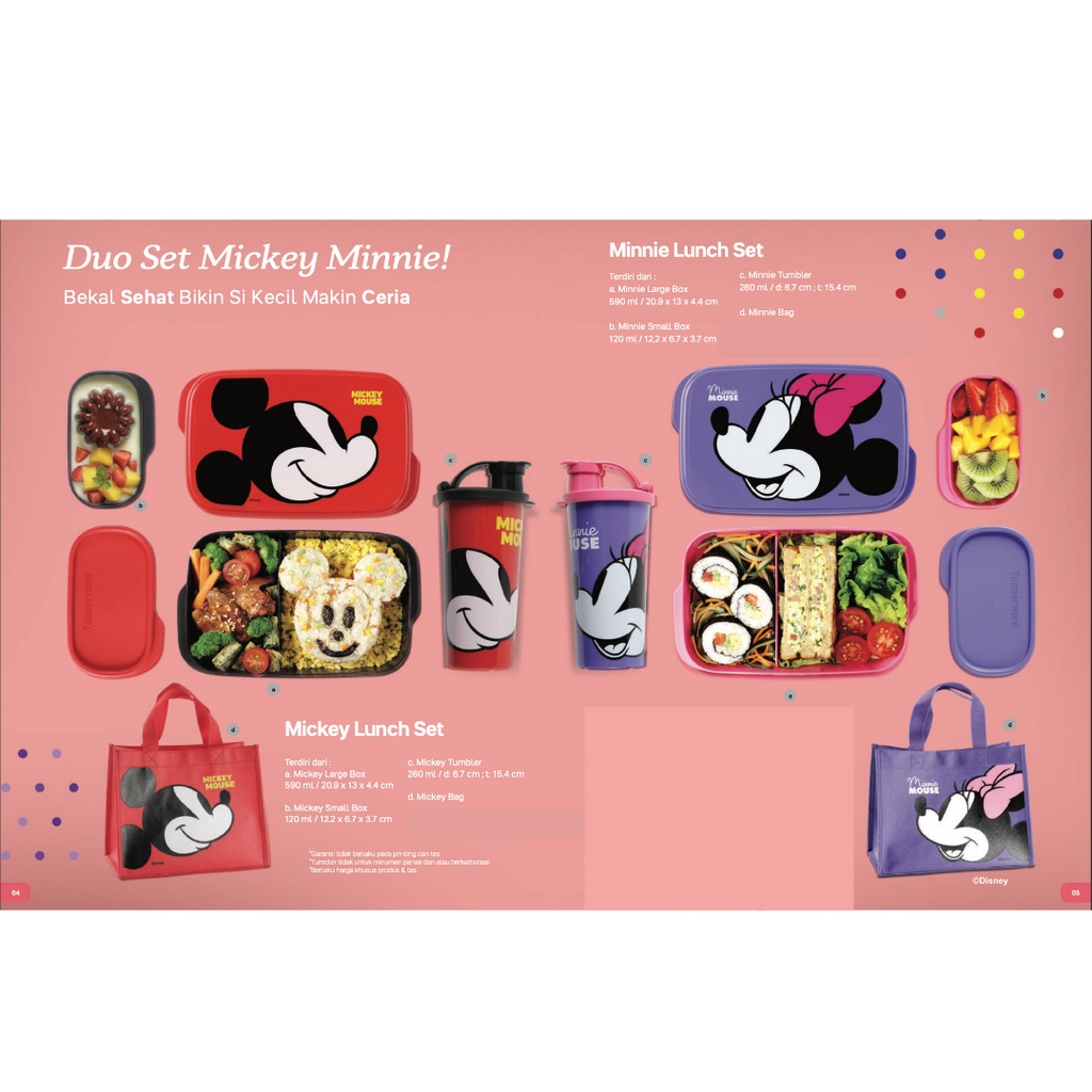 Mickey Minnie Lunch Set/Original Tupperware Lunch Set | Shopee Singapore
