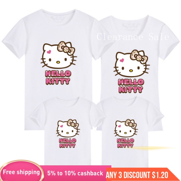 Korean Style Hello Kitty Parent-Child Short Sleeve Clothes for the ...