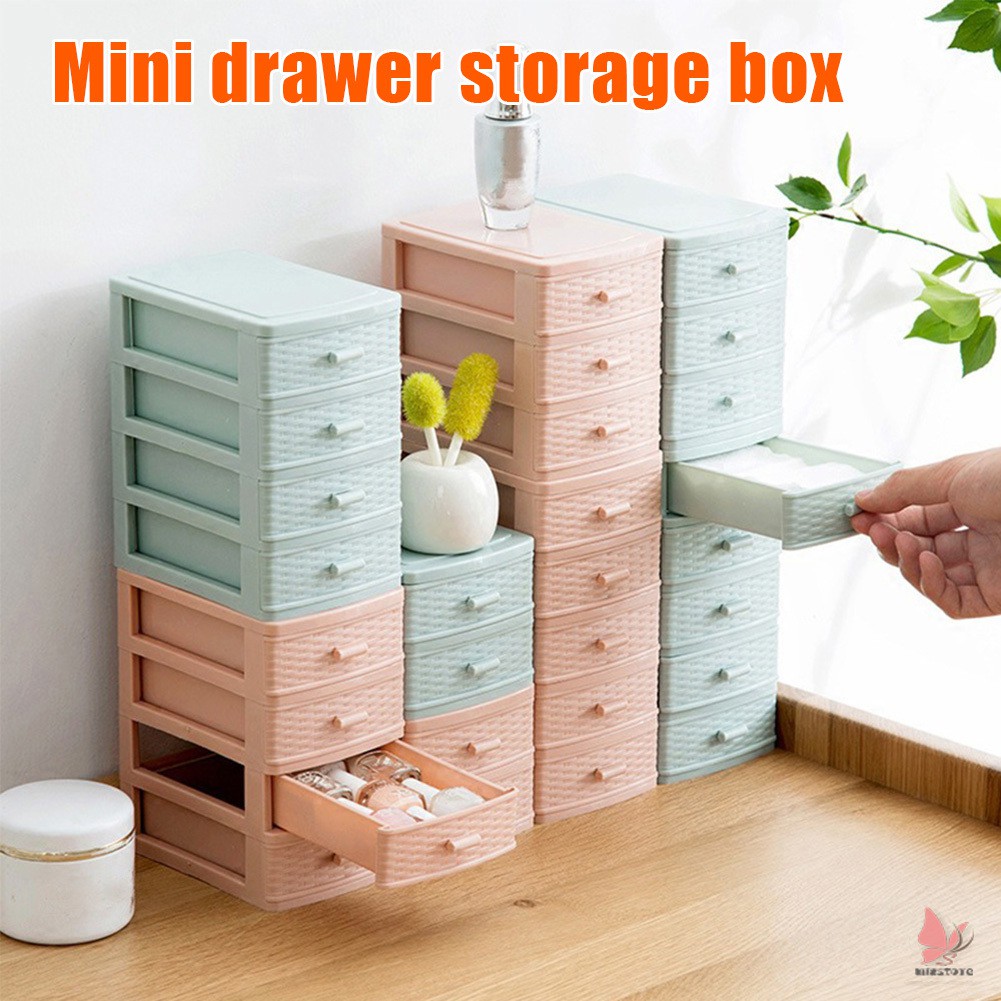 Mini Desktop Drawer Storage Boxes Plastic Sundries Case Jewelry