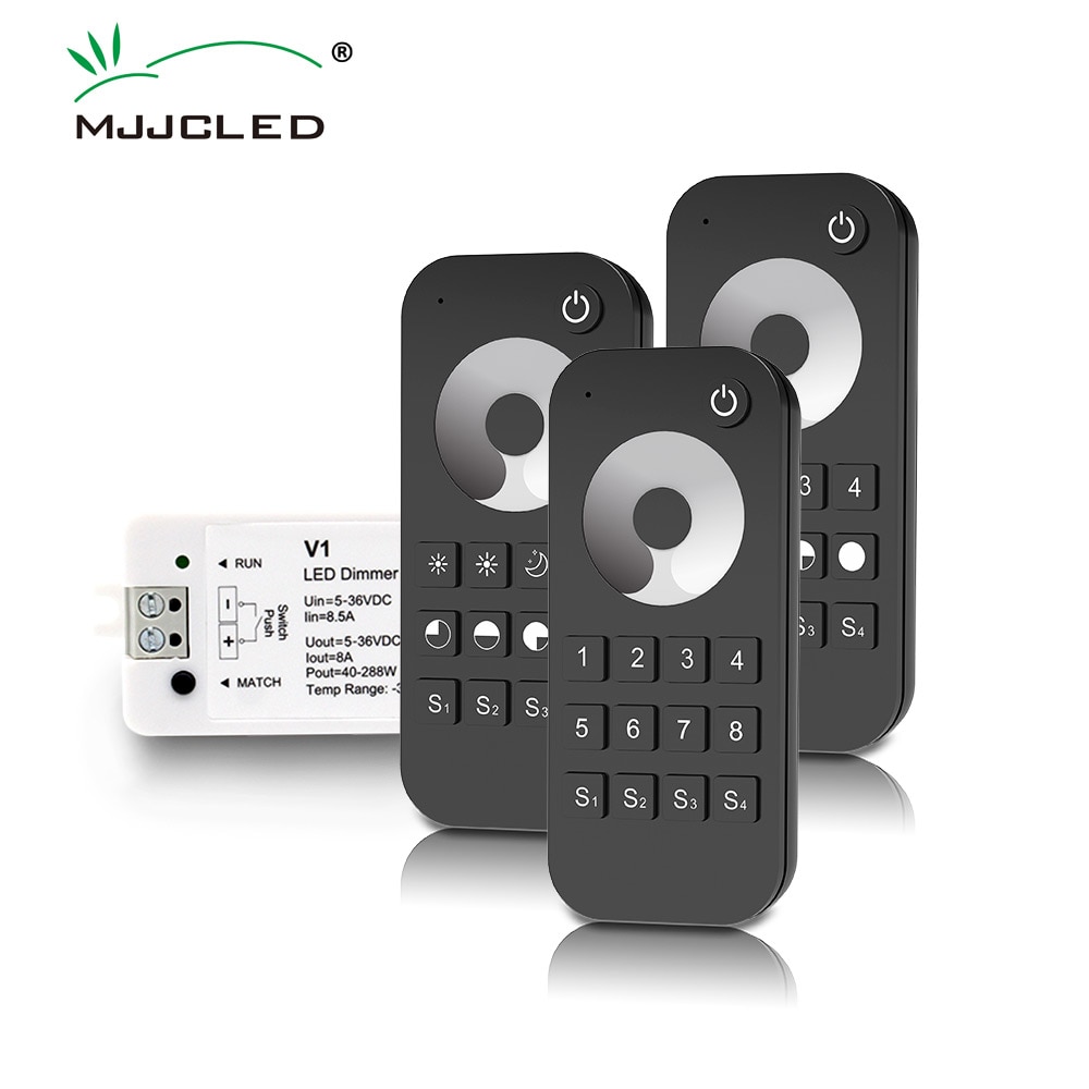 LED Dimmer RF 12V 24V 36V 5V 1 to 8 Zone 2.4G Wireless Touch Remote ...