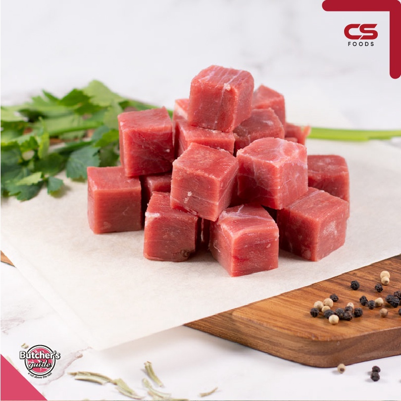 Halal GrassFed Beef Cube (3x3 cm) 300 /500 grams Frozen Shopee
