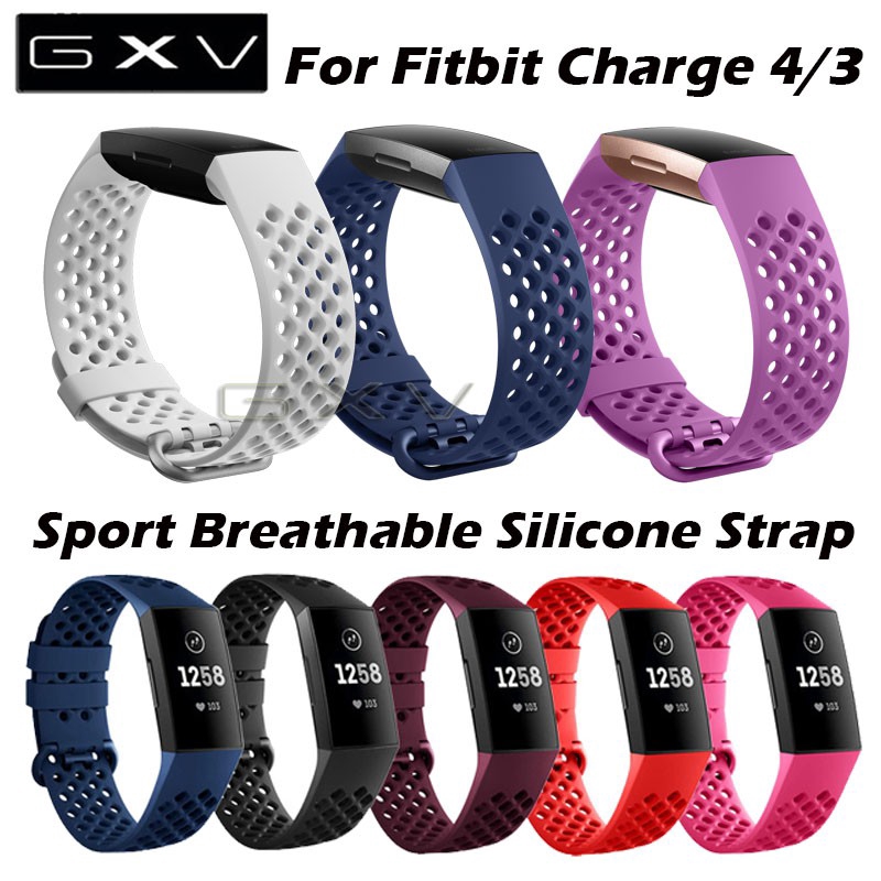 Sport Breathable Strap for Fitbit Charge 4 Band Original Silicone Strap Wristband Waterproof Bracelet for Fitbit Charge 3 3 SE