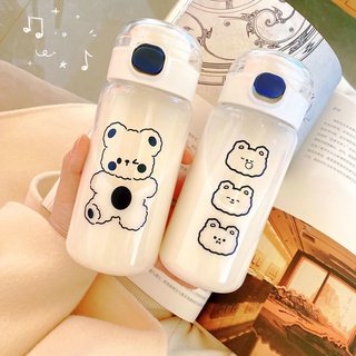 1.5L Bear Straw Water Bottle Summer Outdoor Large Capacity Plastic Straw  Drinking Cup Cute Children Water Cup Kawaii Bear Kettle