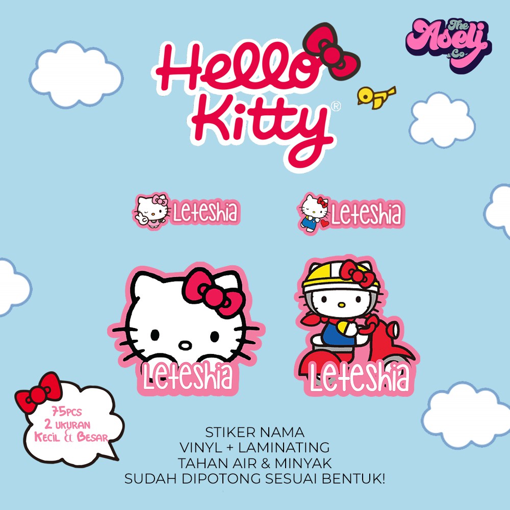 Hello KITTY Name LABEL Sticker Waterproof | Shopee Singapore