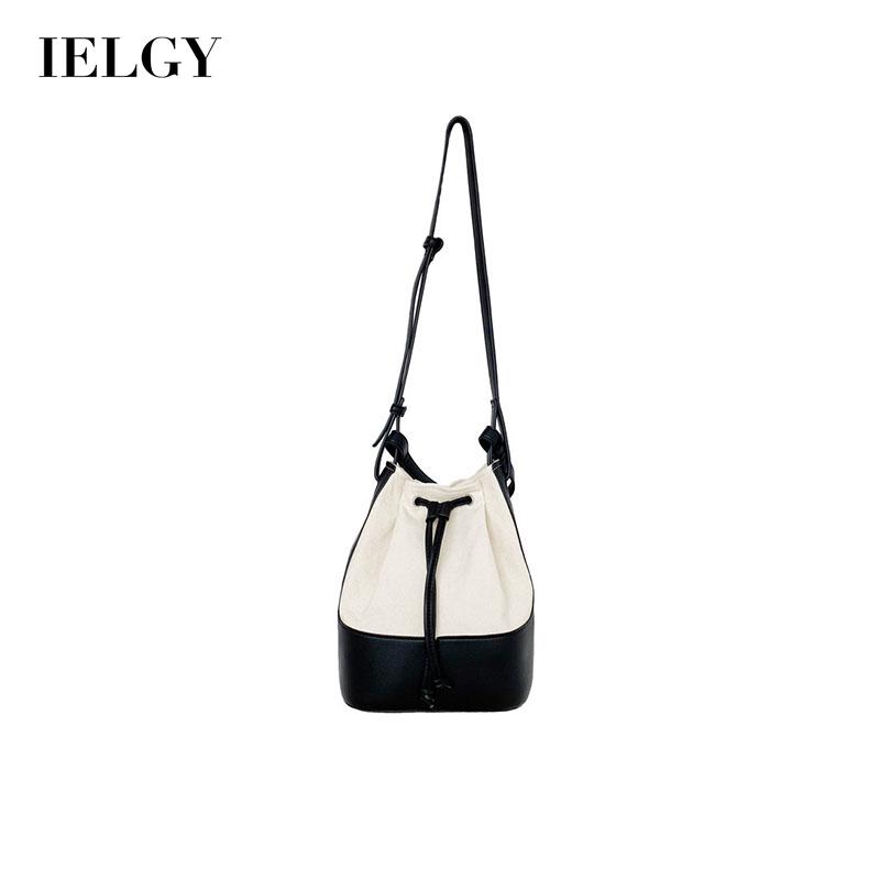 IELGY One-shoulder Stitching Portable All-match Women's bag Fashion Bucket Canvas Korean version Diagonal