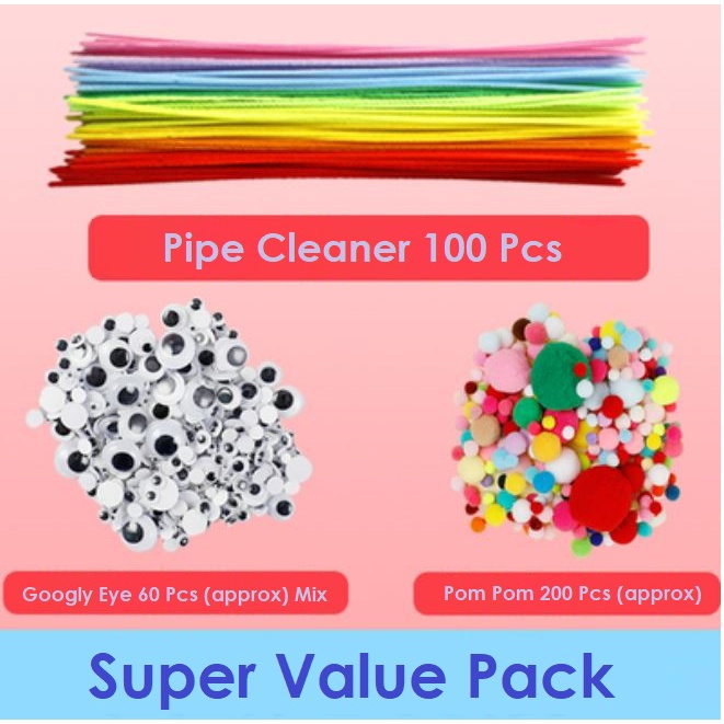 Cuttte Pipe Cleaners Craft Supplies - 100pcs White Pipecleaners