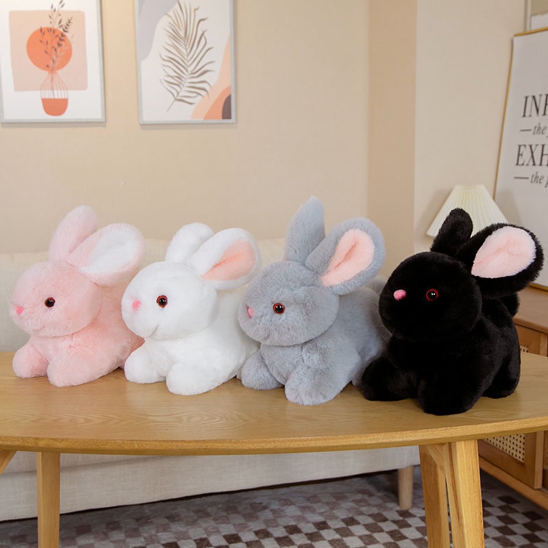 3 Sizes Stuffed Toy Life Like Fluffy Rabbit Bunny Doll Friend Soft ...