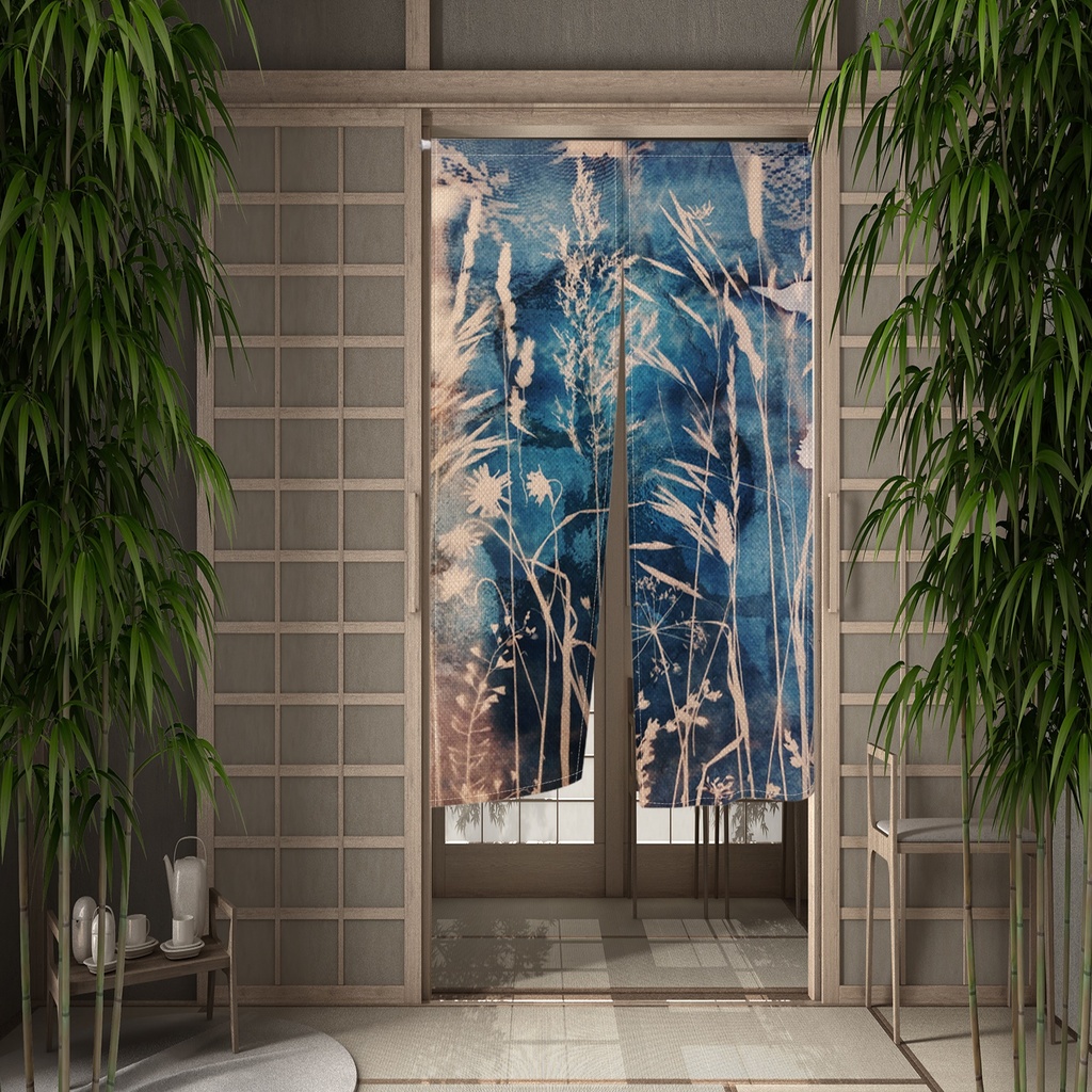 Japanese Door Torii Cherry Blossoms Printed Partition Kitchen Doorway ...