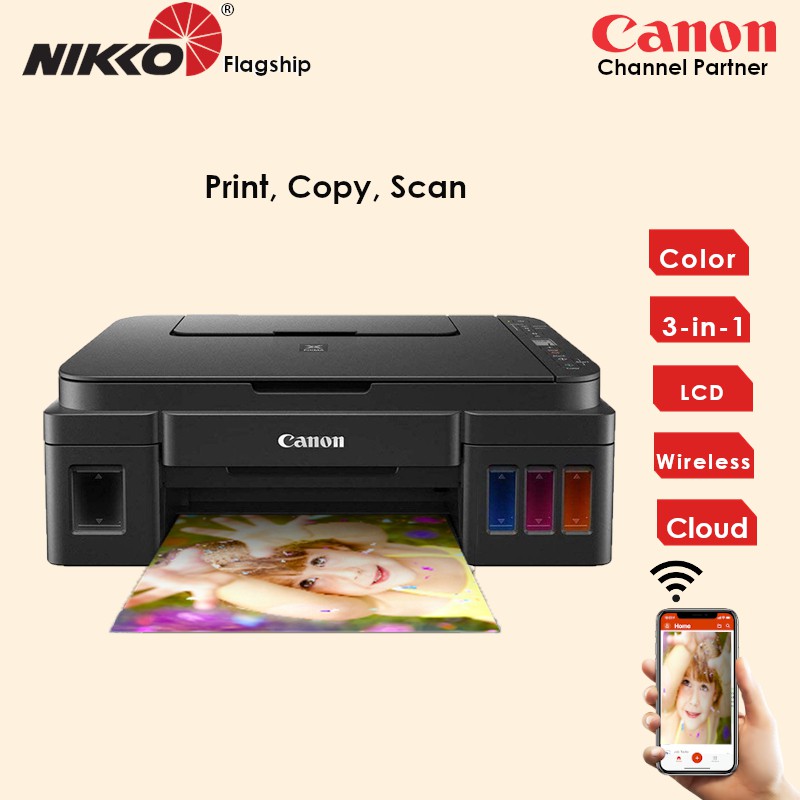 Canon Pixma G3000 Refillable Ink Tank Wireless All In One Inkjet Printer G 3000 Shopee Singapore 