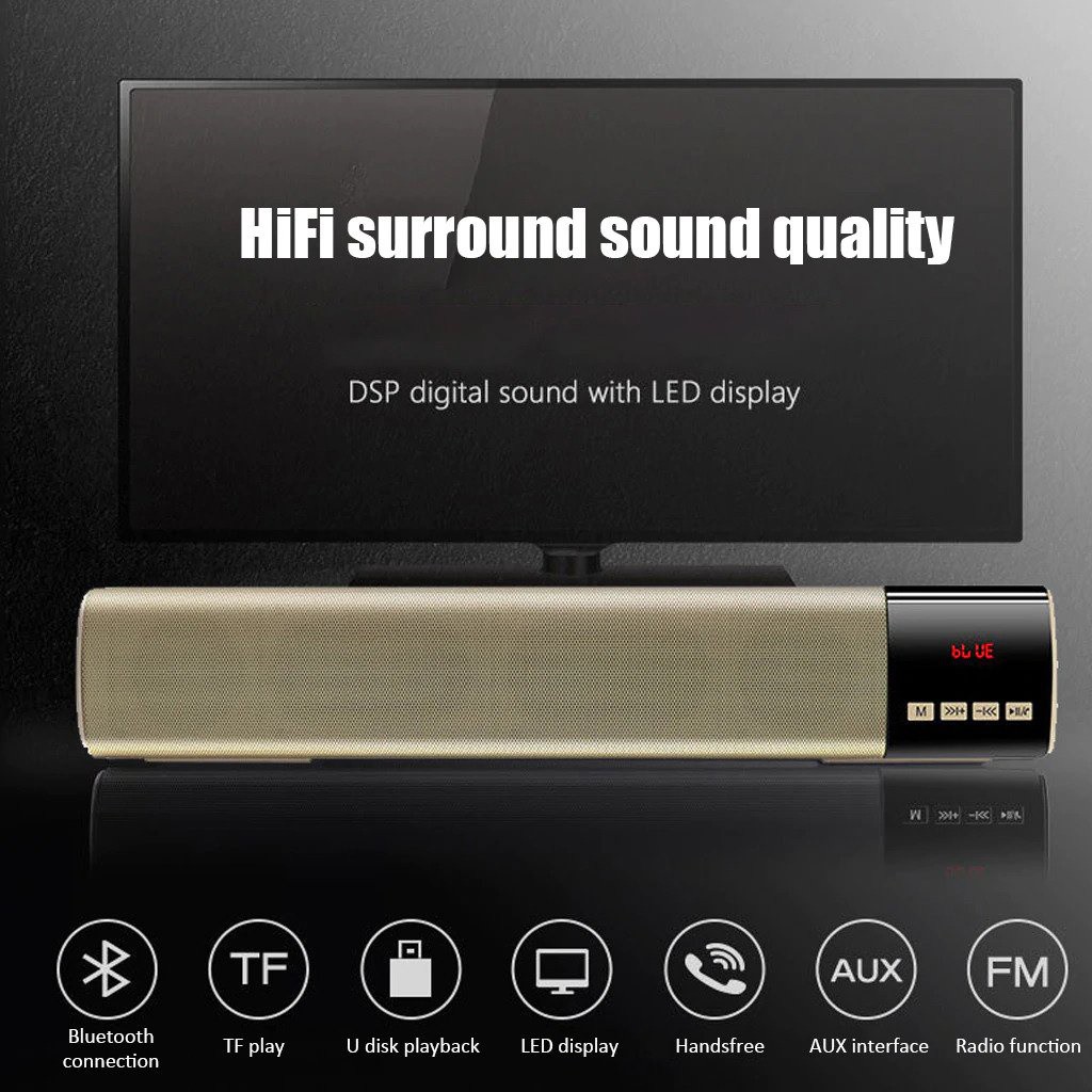 All in one Multifunctional Bluetooth Dual Speakers Soundbar with FM/AUX ...