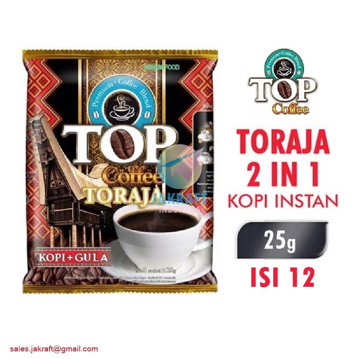 Top Coffee Toraja Instant Coffee (2in1) 25 gr x 12pcs (12 pcs) | Shopee ...