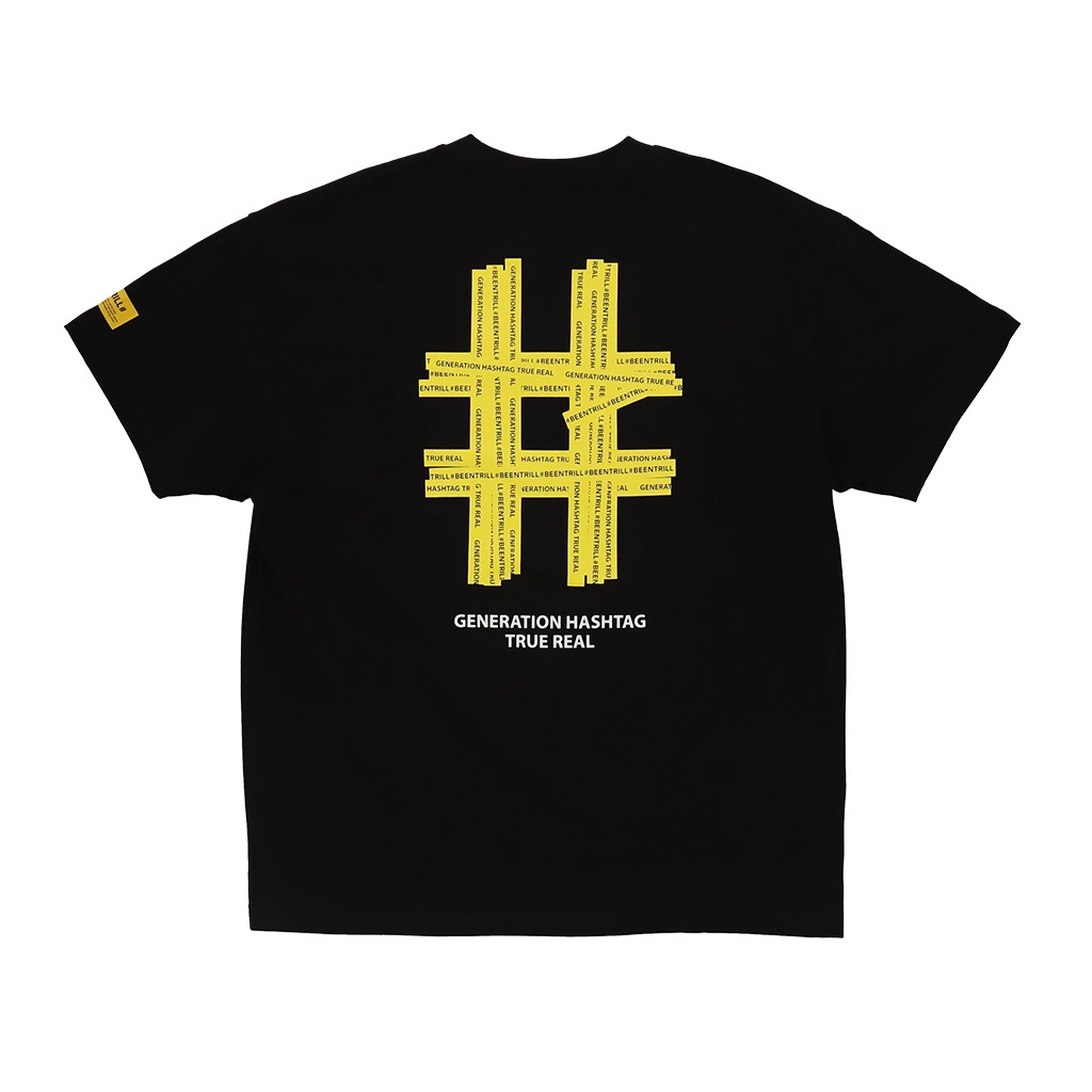 [BEENTRILL]★CHARACTER OVERFIT SHORT SLEEVE T-SHIRT Beentrill Green Taping Hashtag Overfit Short Sleeve T-shirt