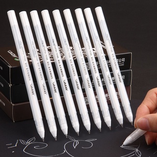 Panda Online 6PCS 0.8mm White Gel Pens Fine Point Tip Gel Ink Pen for  Illustration Design Black Paper Drawing Sketching Pens