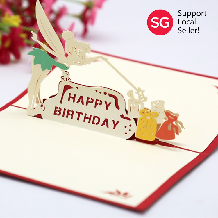 Happy Birthday Fairy 3D Pop up Greeting Cards with Envelope | Birthday ...