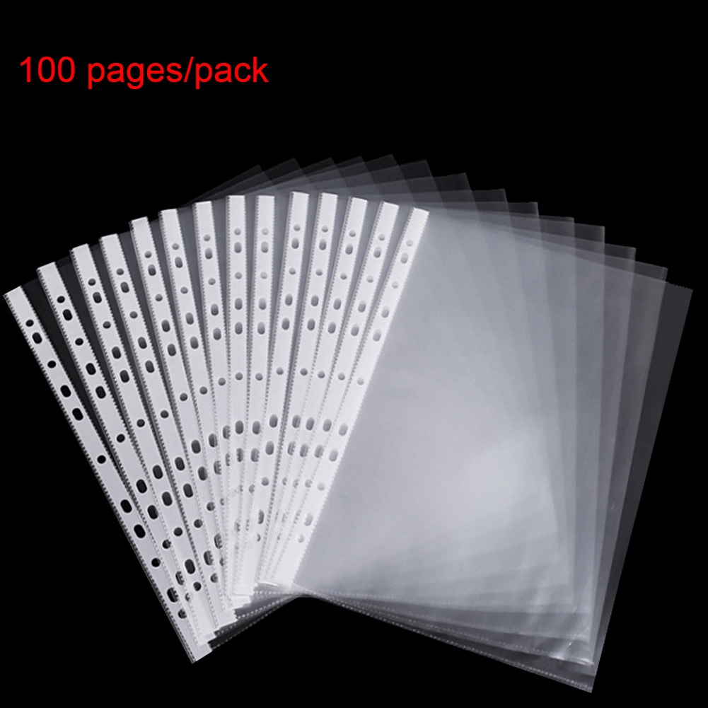 Clear Sheet Protectors - 100 Pack | Reinforced Holes - 8.5 x 11 Inches - Acid Free