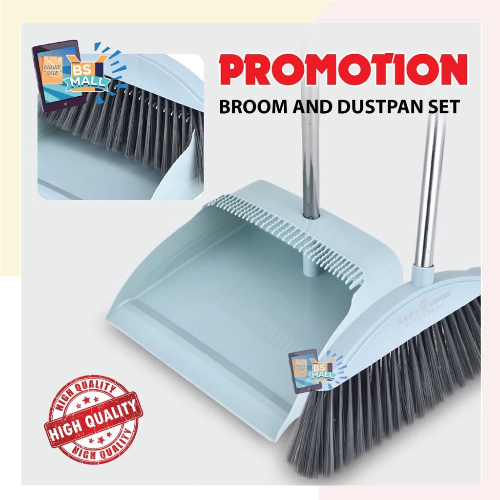 BS MALL Household Sweep Sweeping Broom And Dustpan Set With Comb Design ...