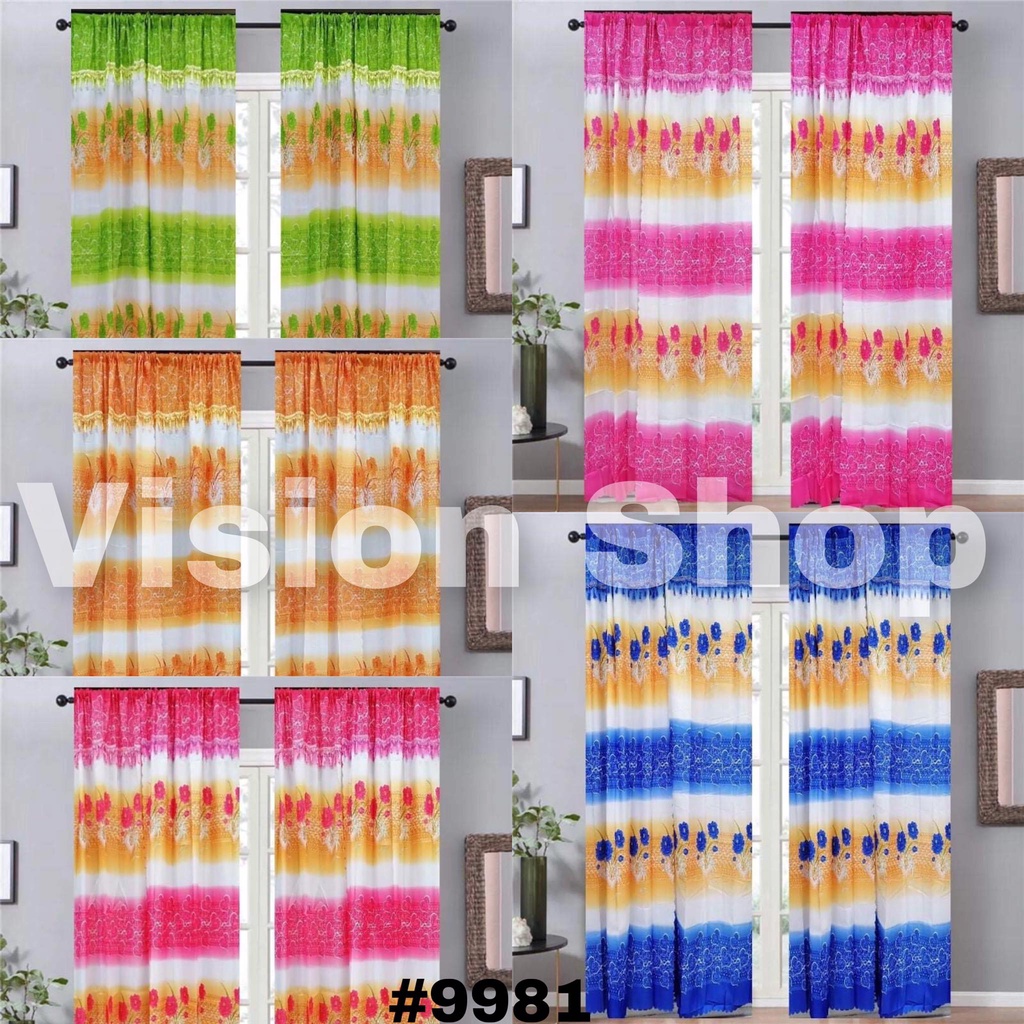 9981 Sheering Curtain Good Quality Simple Curtain Without Ring Kurtina ...