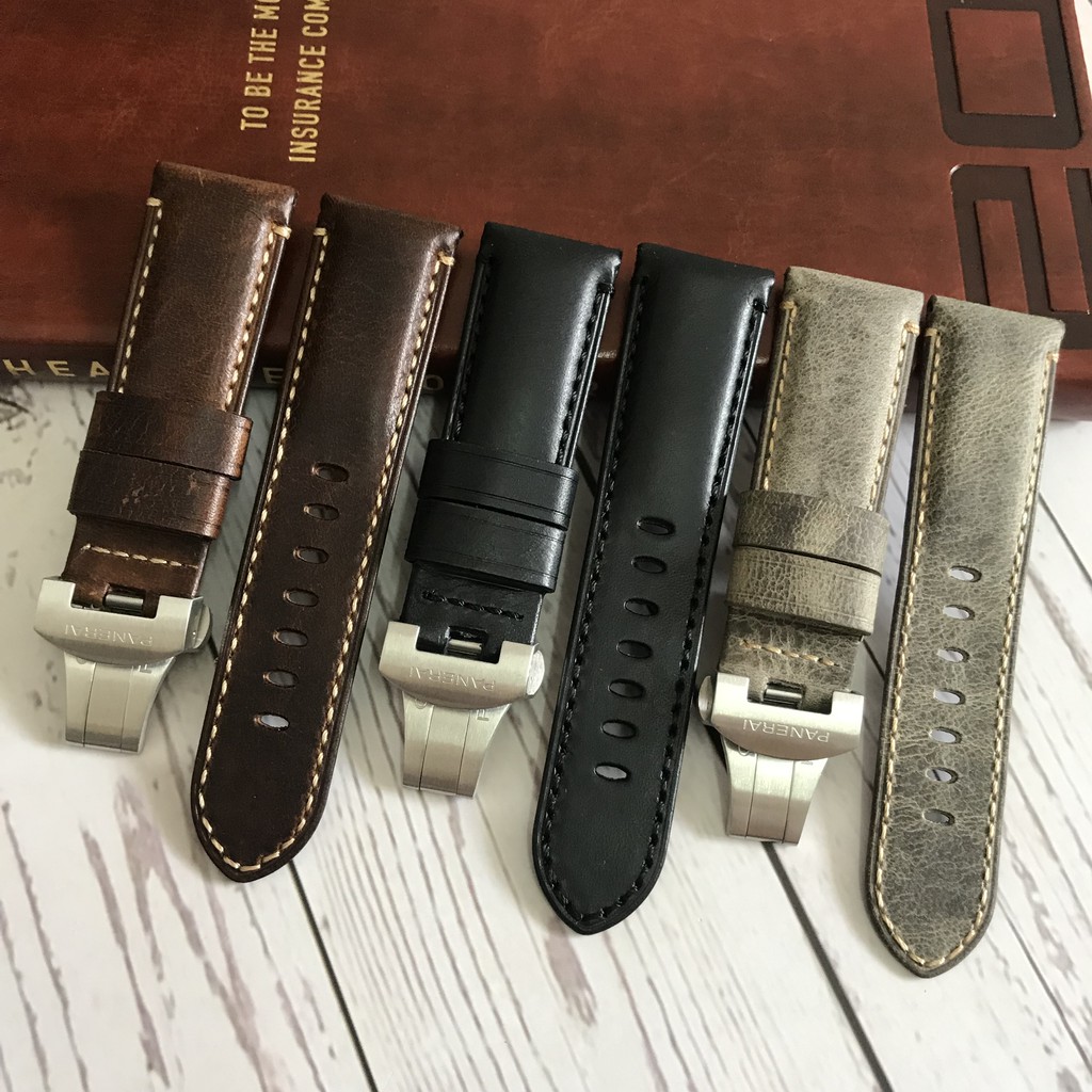 Italian Crazy Horse Leather Strap Replacement Panerai Butterfly