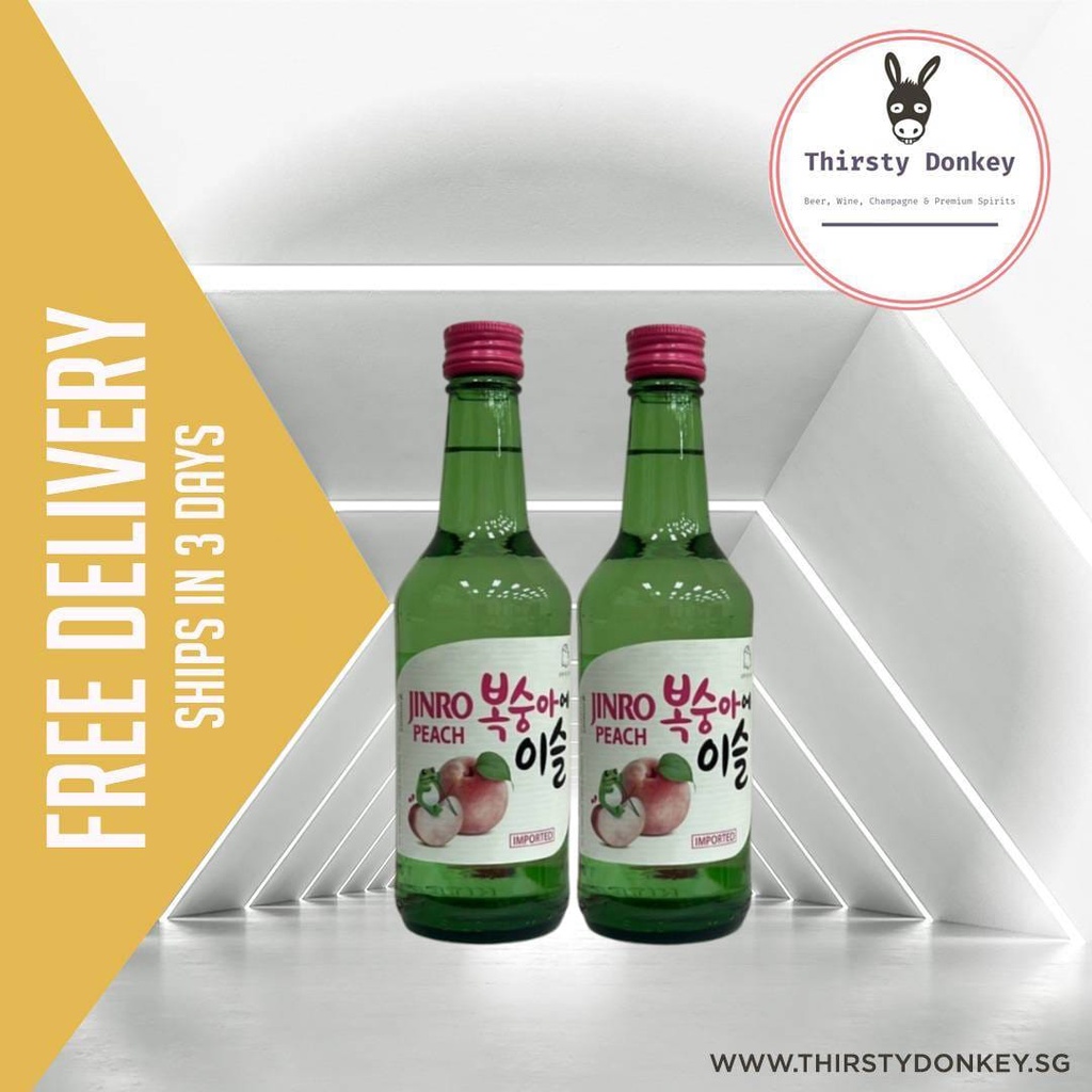 Jinro Peach Soju (2 bottles x 360ml) Shopee Singapore