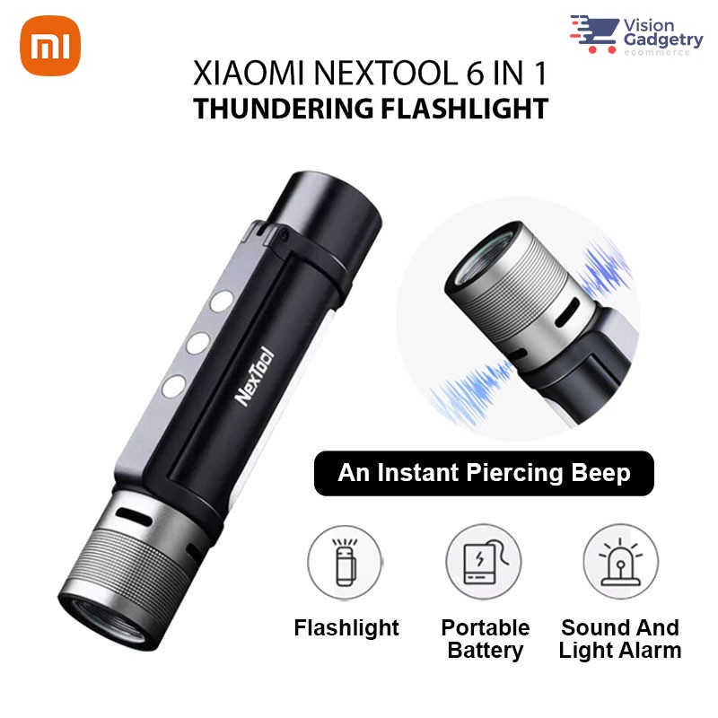 Xiaomi Nextool Mi 6in1 Torchlight Flashlight 1000lm IPX4 Alarm Magnet ...