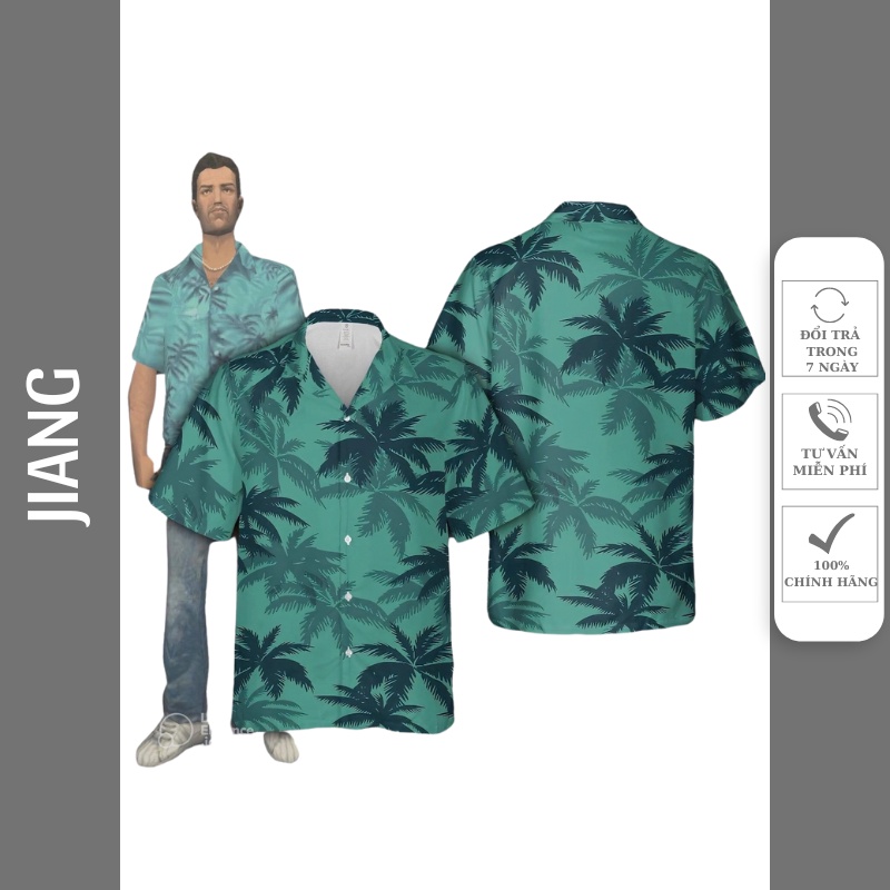Coconut tree pattern shirt Tommy Vercetti shirt made of soft