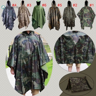 Multifunctional Camo Raincoat Military Impermeable Waterproof Rain Coat Men  Women Camping Fishing Motorcycle Rain Poncho