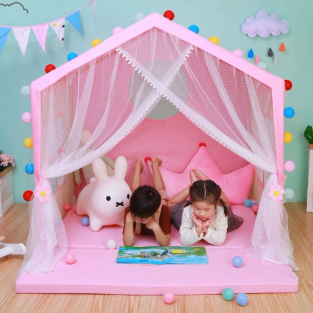 Indoor play tent + Mat 🩷 Shopee Singapore