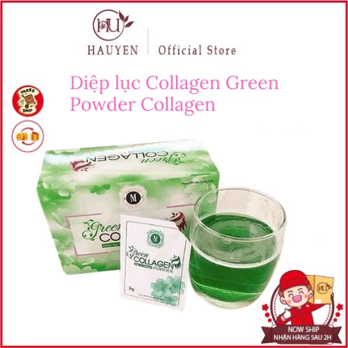 Genuine Collagen Green Powder Collagen Chlorophyll Box Of 30 Packs