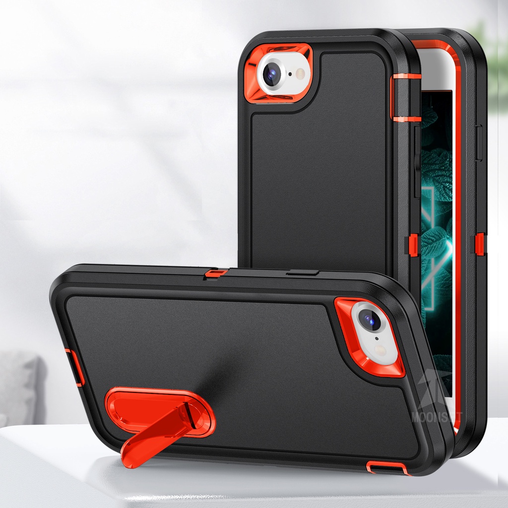 CASE for iPhone 6 /7 /8 Plus /SE /Xs /XR Case Heavy Duty Protection with Stand Durable Full Body Shockproof Protective Hard Bumper Soft Rubber Phone Cover for Women & Man
