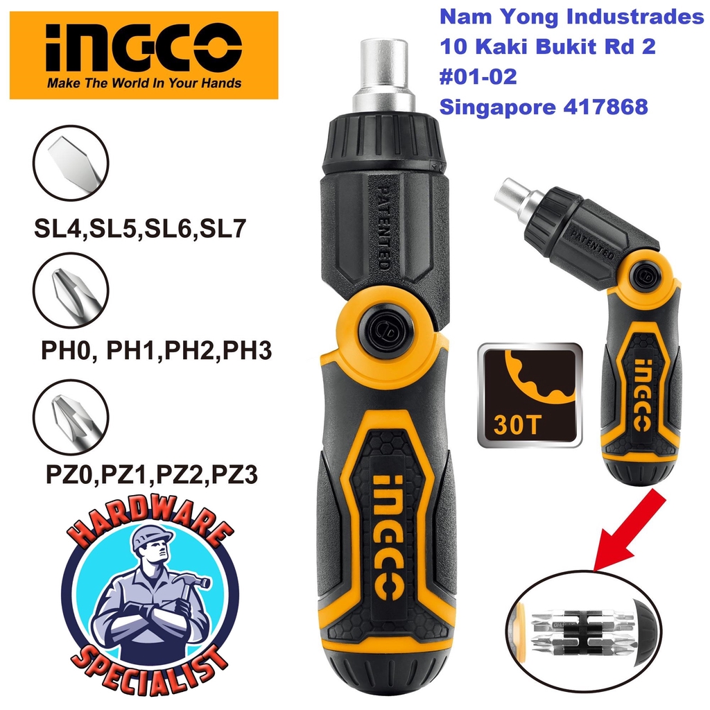 Ingco AKISD1208 13 in 1 Ratchet Screwdriver Set Multifunctional Folding Handle, CR-V Hand Tool