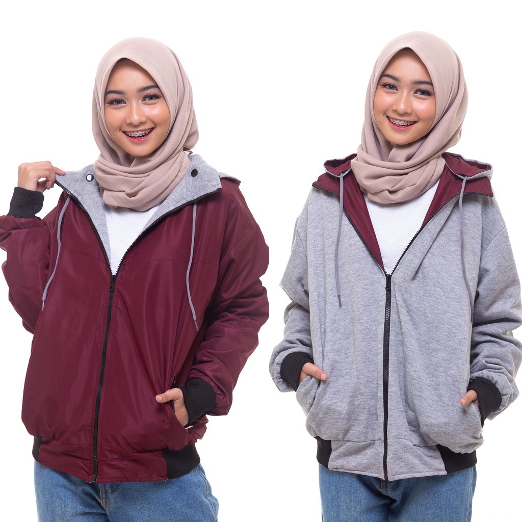 WOMEN'S JACKET BB 2IN1 WATERPROOF REVERSIBLE DISTRO PARASUT TASLAN BB ...
