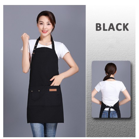 Adjustable Waterproof Chef Apron With Two Pockets Solid Color | Shopee ...