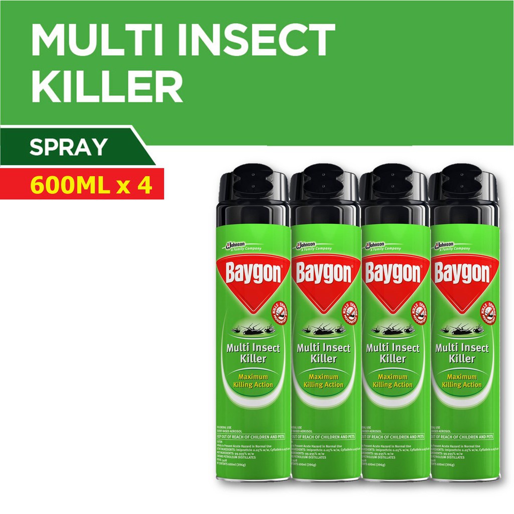 Baygon Multi Insect Killer Aerosol Spray 600ml Bundle Of 4 Shopee Singapore