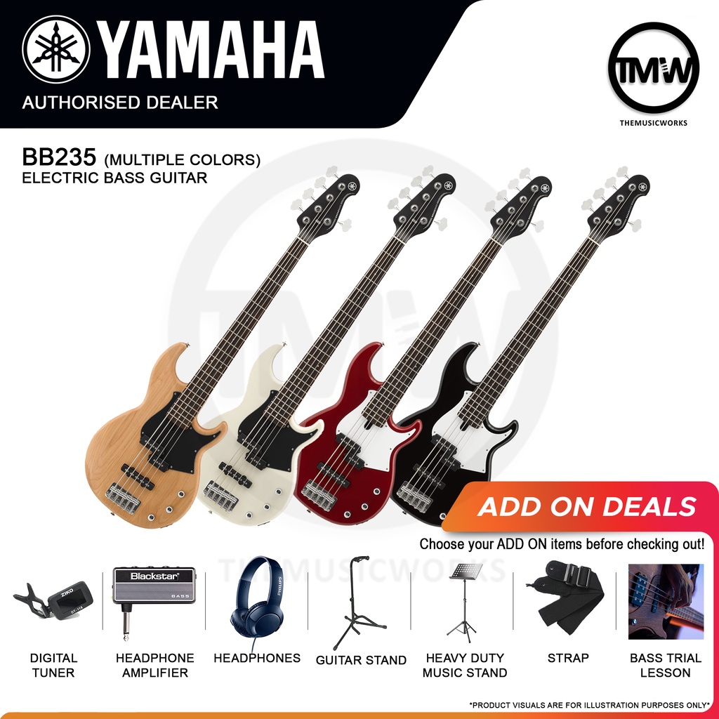 Yamaha Electric Bass Guitar BB235 5-String 5 String Red White Black ...