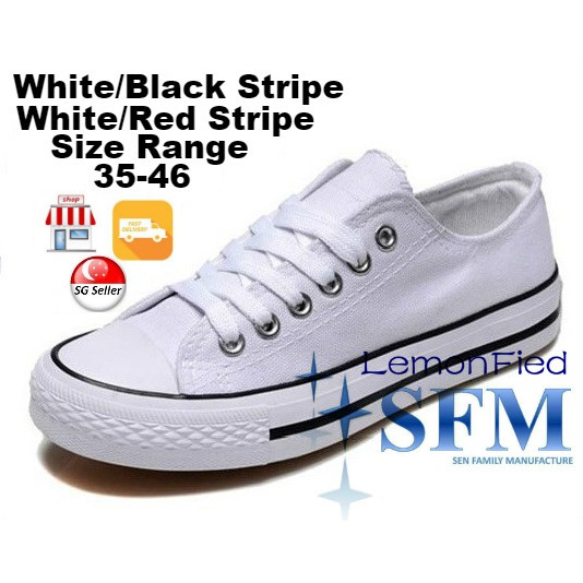 White School Shoes Lace Size 35 46 SG Retailer Sneaker Canvas